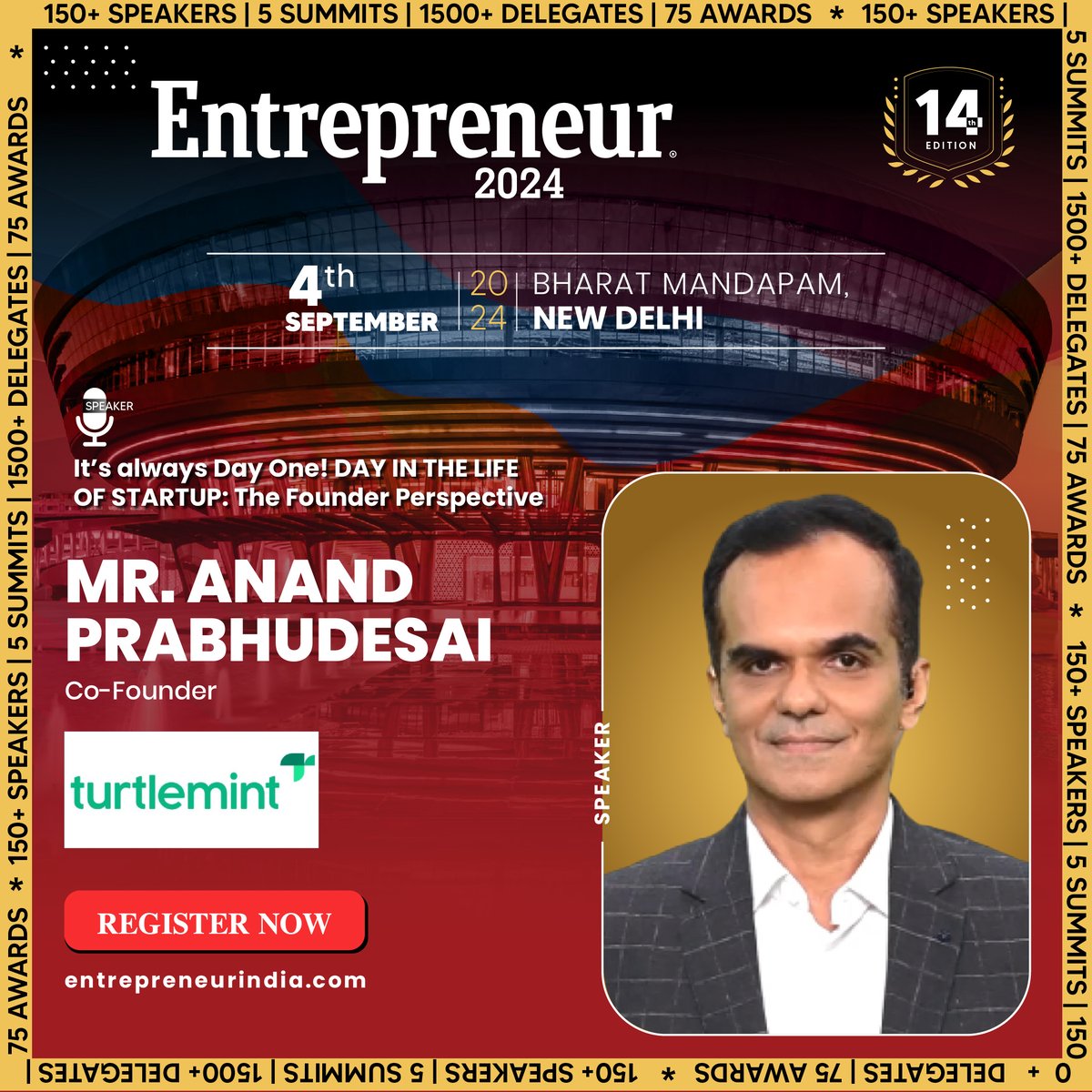 EntrepreneurAPJ's tweet image. We are happy to Introduce 𝐌𝐫. 𝐀𝐧𝐚𝐧𝐝 𝐏𝐫𝐚𝐛𝐡𝐮𝐝𝐞𝐬𝐚𝐢, Co-Founder of 𝐓𝐮𝐫𝐭𝐥𝐞𝐦𝐢𝐧𝐭, as our esteemed speaker at 𝐄𝐧𝐭𝐫𝐞𝐩𝐫𝐞𝐧𝐞𝐮𝐫 𝟐𝟎𝟐𝟒!

🔗Register Now: rb.gy/twbyu8

#Entrepreneur2024 #Turtlemint #Insurtech #Leadership #Innovation