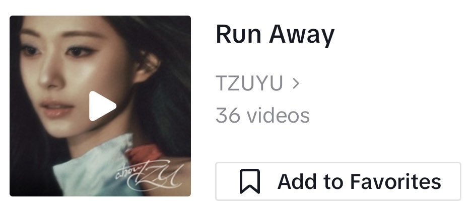 TWICE_Charts's tweet photo. According to the new TikTok sound of the "Run Away" snippet, this is likely the digital cover of Tzuyu's album "abouTZU"!!!

Make sure to interact with all videos using the sound and make your own. https://t.co/faRjrliVH7