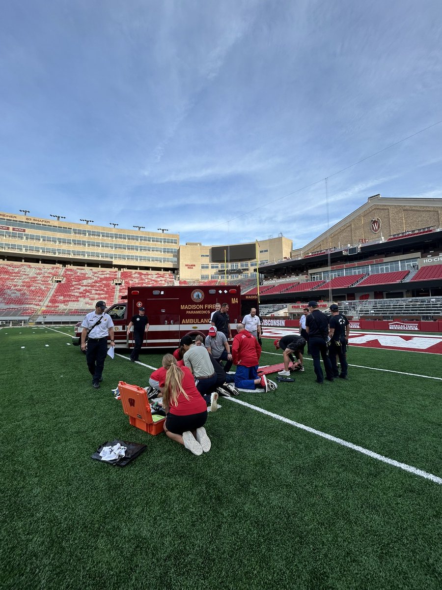 BadgerSportsMedicine (@badgersportsmed) on Twitter photo Thank you <a href="/MadisonWIFire/">Madison Fire Dept.</a> for coming out to practice emergency management with our <a href="/BadgerFootball/">Wisconsin Football</a> staff this evening! Thank you <a href="/MadisonWIFire/">Madison Fire Dept.</a> for coming out to practice emergency management with our <a href="/BadgerFootball/">Wisconsin Football</a> staff this evening!
