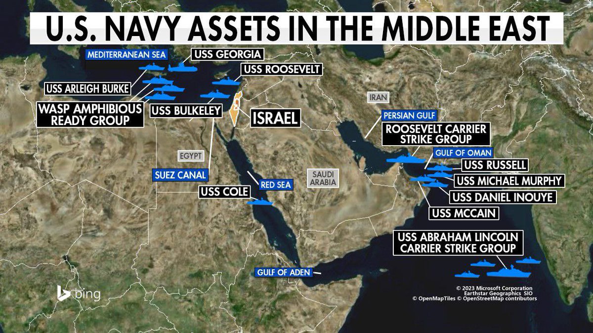 sentdefender's tweet photo. The U.S. Navy alone now has enough Assets in the Middle East to Militarily Defeat almost any Country in the World, and that’s just what has been Announced and can be seen on the Surface. https://t.co/VXcIZpD0Yk