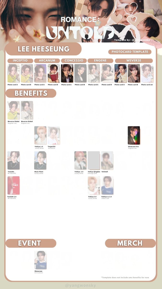 TROCA/TROCO ENHYPEN 

- troco pcs romance untold da foto pelos pcs do Heeseung da minha wishlist 
- cada um paga seu frete
- precisa ter feedbacks e me mostrar certinho como embala
- envio vídeo e fotos apenas pra quem quiser REALMENTE trocar
+++