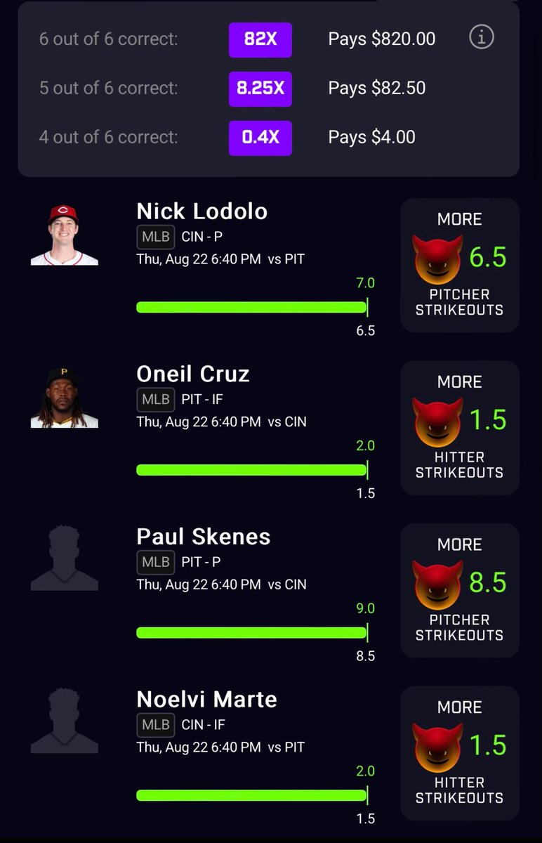 TwoBrothersCord's tweet photo. @ZFods412 cooked up a BANGER with this one. 82x is on the line in the Mets/Padres game.

The long shot doesn’t look like such a long shot right about now 

😈✅
😈✅
😈✅

#GamblingX 
#PrizePicks 
#longshot https://t.co/1RSbcIzvmL