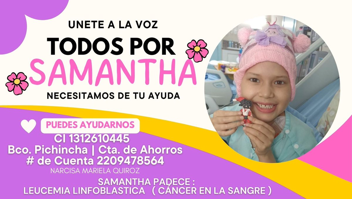 AlexFernandoLP's tweet photo. @CarlosVerareal Carlos, que de los 850 mil seguidores que tienes, 40 mil donen un dólar cada uno para ayudar a Samantha para que se pueda realizar el transplante de médula en otro país. Ella está en Solca Portoviejo, en una de las imágenes está el número de teléfono de la mamá de Samy. https://t.co/NqYX8qF1KN