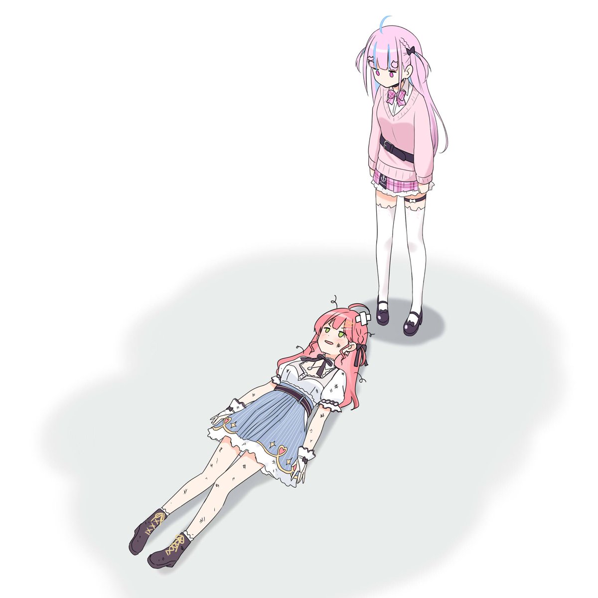 湊あくあ ,さくらみこ 「#miko_Art #あくあーと 」|フェルティアのイラスト