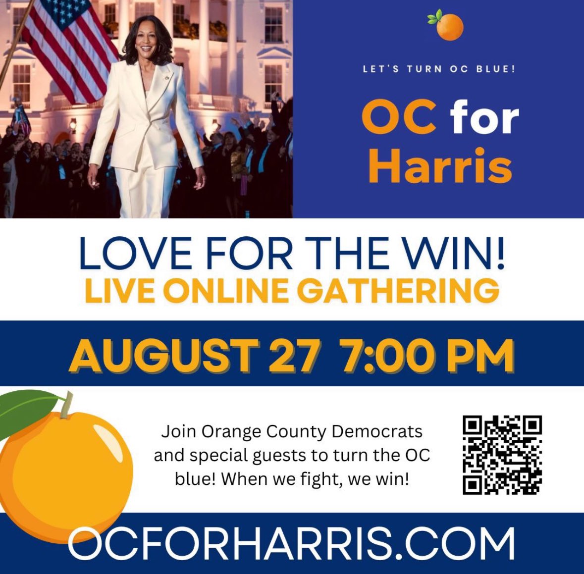 inminivanhell's tweet photo. 🍊Orange County residents:
If you would like to get involved with supporting Harris for President in our county, there is an online event being held August 27th at 7pm. 

To register:  
https://t.co/NC3g43Uwd1 https://t.co/uRHgGo4ZtR