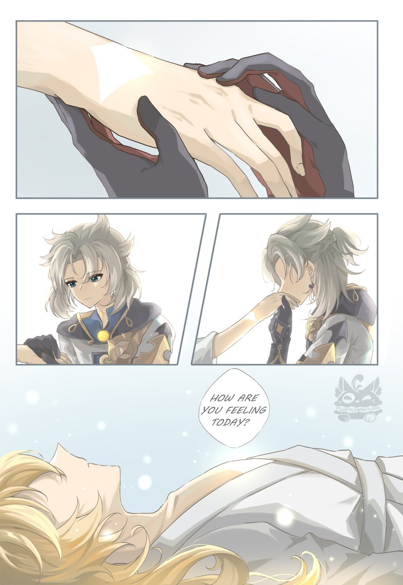 FlufflyMacaron's tweet image. Day 4 - Angst 
-
&quot;Will he wake up again?&quot;
&quot;Nobody knows.&quot;

#aether_week2024 #Albether