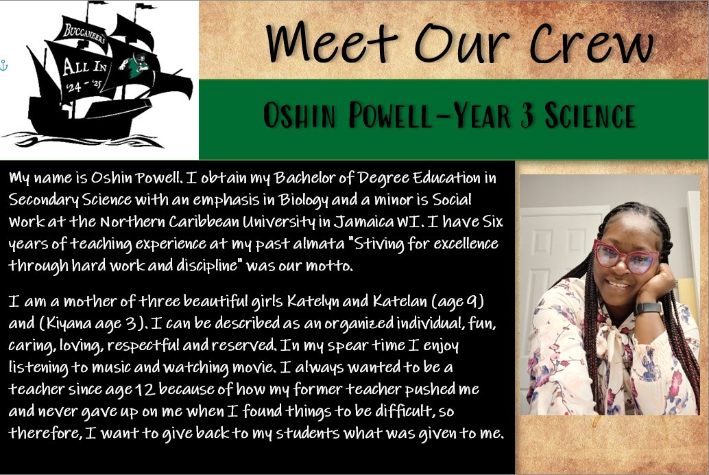 Welcome to our Buccaneer Nation, Ms. Powell!