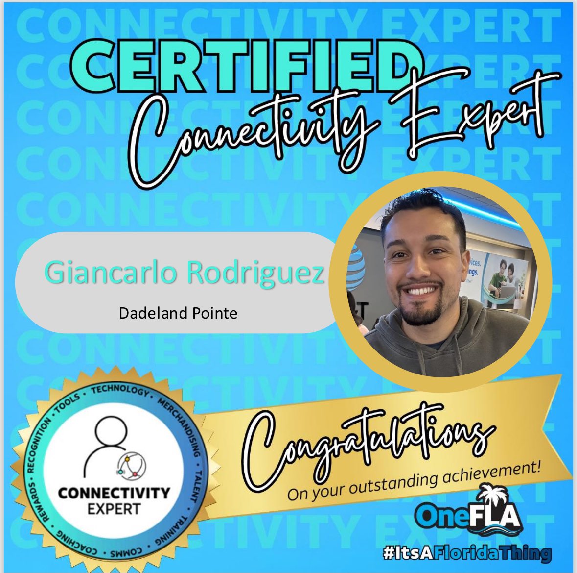 Im exited to announce Our First Certified Connectivity Experts out of Dadeland Congrats Christopher Perez and Giancarlo Rodriguez  <a href="/GusCamara/">Gustavo Camara</a> <a href="/eniggemann/">Enrique Niggemann</a> <a href="/One_FLA/">OneFLA</a> <a href="/cassiexoxo88/">Cassandra Locklear</a> <a href="/DanielMarinTor/">Daniel Marin Torres</a> <a href="/TeamFuego21/">Team Fuego</a>