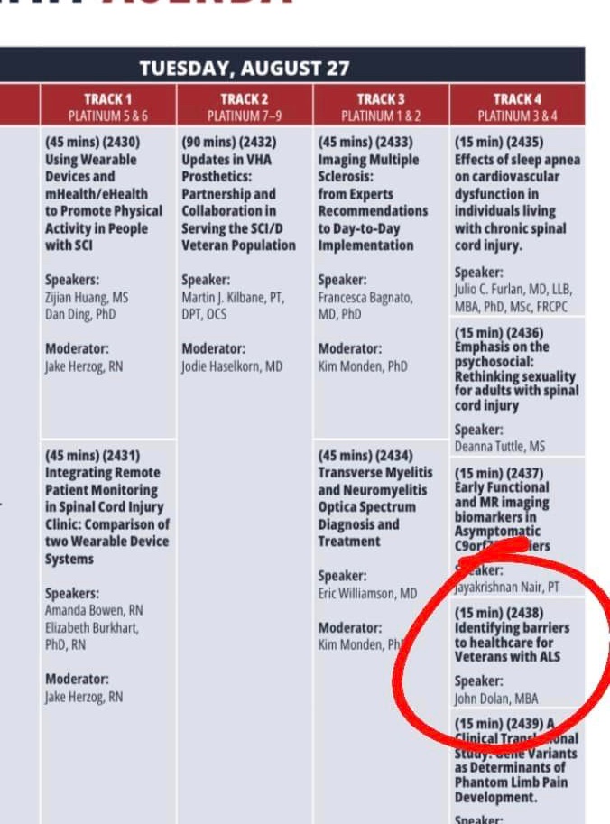 ALSClinicSurvey's tweet photo. The ALS Clinic Advisor is proud to be a part of the Paralyzed Veterans of America Summit. We look forward to sharing how the Clinic Advisor can be used to identify barriers to healthcare in the VA landscape. https://t.co/adG9rECNOp