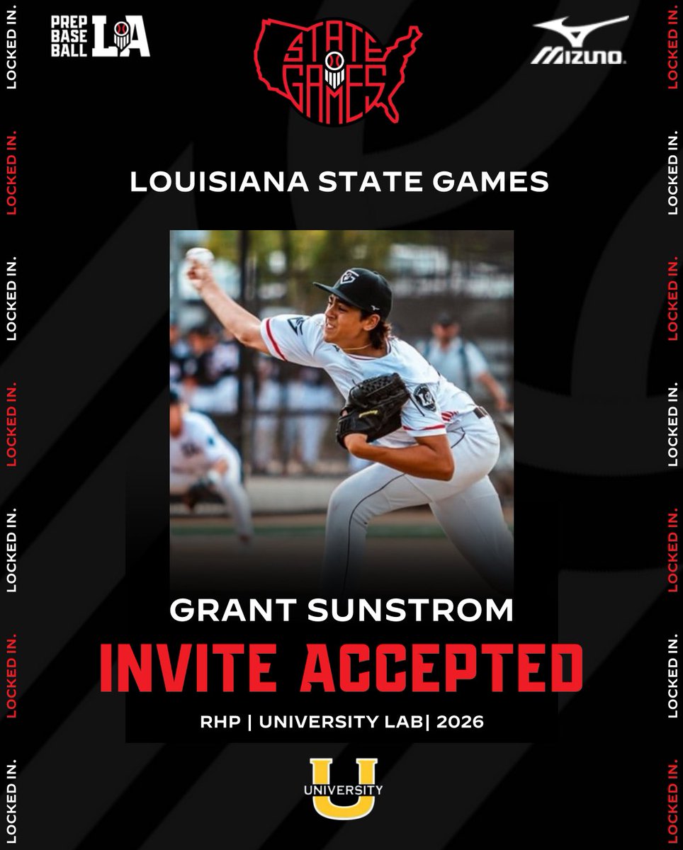 Prep Baseball Louisiana (@prepbaseballla) on Twitter photo ⚜️ 𝐋𝐀 𝐒𝐭𝐚𝐭𝐞 𝐆𝐚𝐦𝐞𝐬 𝐈𝐧𝐯𝐢𝐭𝐞 𝐀𝐜𝐜𝐞𝐩𝐭𝐞𝐝
‘26 RHP Grant Sunstrom (University Lab HS)
We’ll see the @PBR_Uncommitted junior at next month’s #LAStateGames24. Limited spots available. Request your invite ⤵️. #BeSeen
<a href="/AlexArmandPBR/">Alex Armand</a>
🖇️ loom.ly/FhvvAAY ⚜️ 𝐋𝐀 𝐒𝐭𝐚𝐭𝐞 𝐆𝐚𝐦𝐞𝐬 𝐈𝐧𝐯𝐢𝐭𝐞 𝐀𝐜𝐜𝐞𝐩𝐭𝐞𝐝
‘26 RHP Grant Sunstrom (University Lab HS)
We’ll see the @PBR_Uncommitted junior at next month’s #LAStateGames24. Limited spots available. Request your invite ⤵️. #BeSeen
<a href="/AlexArmandPBR/">Alex Armand</a>
🖇️ loom.ly/FhvvAAY