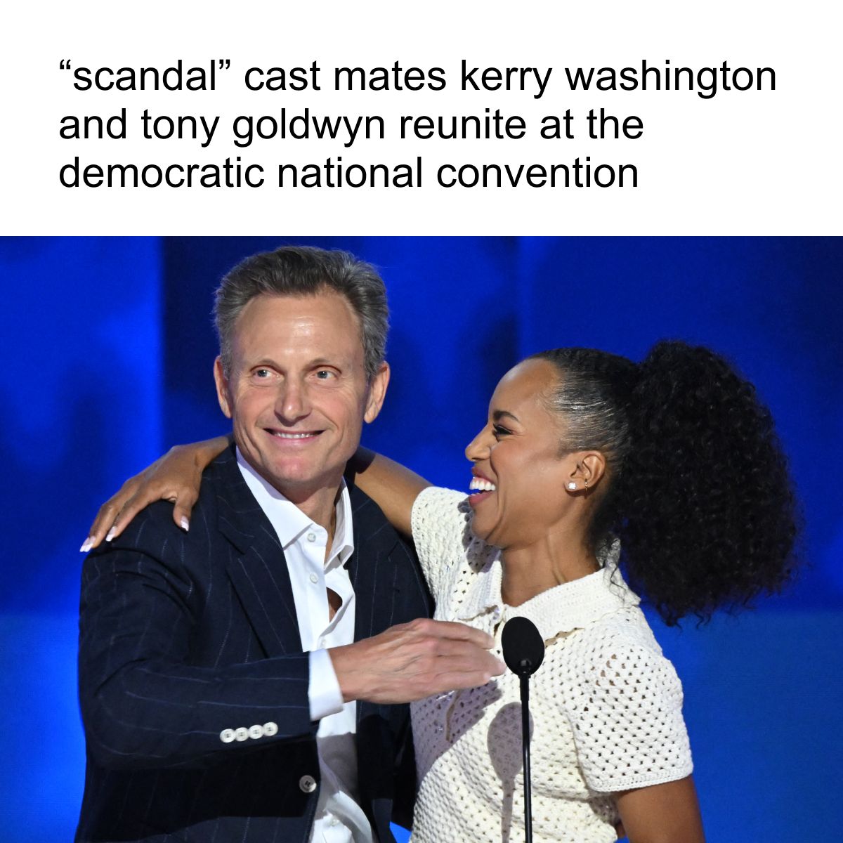 TODAYshow's tweet photo. Olivia Pope and former (fictional) President Fitzgerald Grant are in the house at the DNC.

📸: Mandel Ngan / Getty Images https://t.co/bxpyq4zeL8