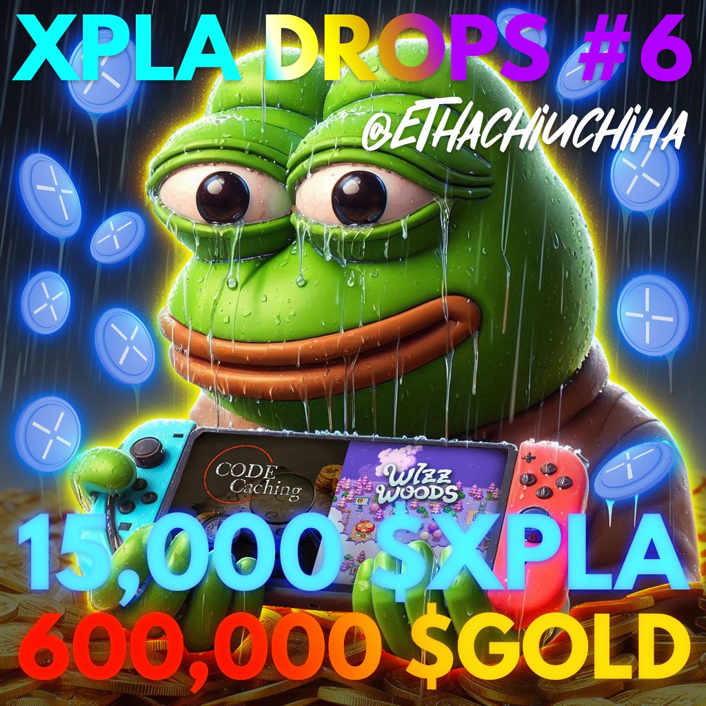 ETHachiUchiha's tweet photo. This airdrop will give away 15,000 $XPLA and 600,000 gold in @Wizzwoods_game ! #Web3Gaming 

XPLA DROPS #6: The Cosmic Gaming Revolution! #P2E 

@XPLA_Official  joins forces with @Tabichain for an epic collaboration in the Cosmos ecosystem! 🤝

🎮 Featuring two exciting games:

➢ CodeCaching 🧩: AI-driven puzzle creation & solving
➢ Wizzwoods 🧙‍♂️: Pixel-style farming adventure

🏆 Prizes: 15,000 $XPLA & 600,000 Wizzwoods Gold!

🥇 1st Place: 1,000 $XPLA + 60,000 Gold
🥈 2nd Place: 750 $XPLA + 50,000 Gold
🥉 3rd Place: 500 $XPLA + 40,000 Gold
...and more for top 20 & raffle winners!

Quick guide on how to participate:

1. Join Discord: https://t.co/7TrsBYLrXf
2. Find the 🎊│xpla-drops [XPLA Drops #6] Tabi channel and complete all the indicated missions.

Above all, play both games to maximize your chances!

3. Use the /tabi command and fill in all fields with the links

⏰ Ends September 3rd. Don't miss out and good luck!