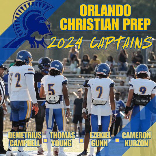 OCP FOOTBALL (@ocpfb) on Twitter photo Introducing Our 2024 Team Captains!
#RhareBreed🔵⚔️🟡
#Rooted🌴
<a href="/Demetriuscamp06/">Demetrius campbell</a>
<a href="/ThomasY407/">Thomas Young</a>
<a href="/ZekeGunn/">Zeke Gunn</a>
<a href="/cameron_kurzon9/">Cameron Kurzon</a> Introducing Our 2024 Team Captains!
#RhareBreed🔵⚔️🟡
#Rooted🌴
<a href="/Demetriuscamp06/">Demetrius campbell</a>
<a href="/ThomasY407/">Thomas Young</a>
<a href="/ZekeGunn/">Zeke Gunn</a>
<a href="/cameron_kurzon9/">Cameron Kurzon</a>