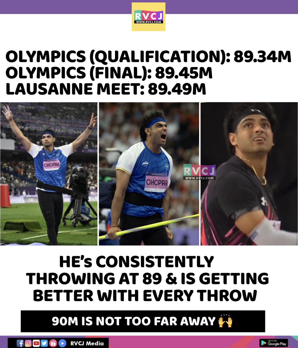 RVCJ_FB's tweet photo. Neeraj Chopra is getting better with every throw 🐐🔥🙌🏻 https://t.co/zMDPKJXXPN