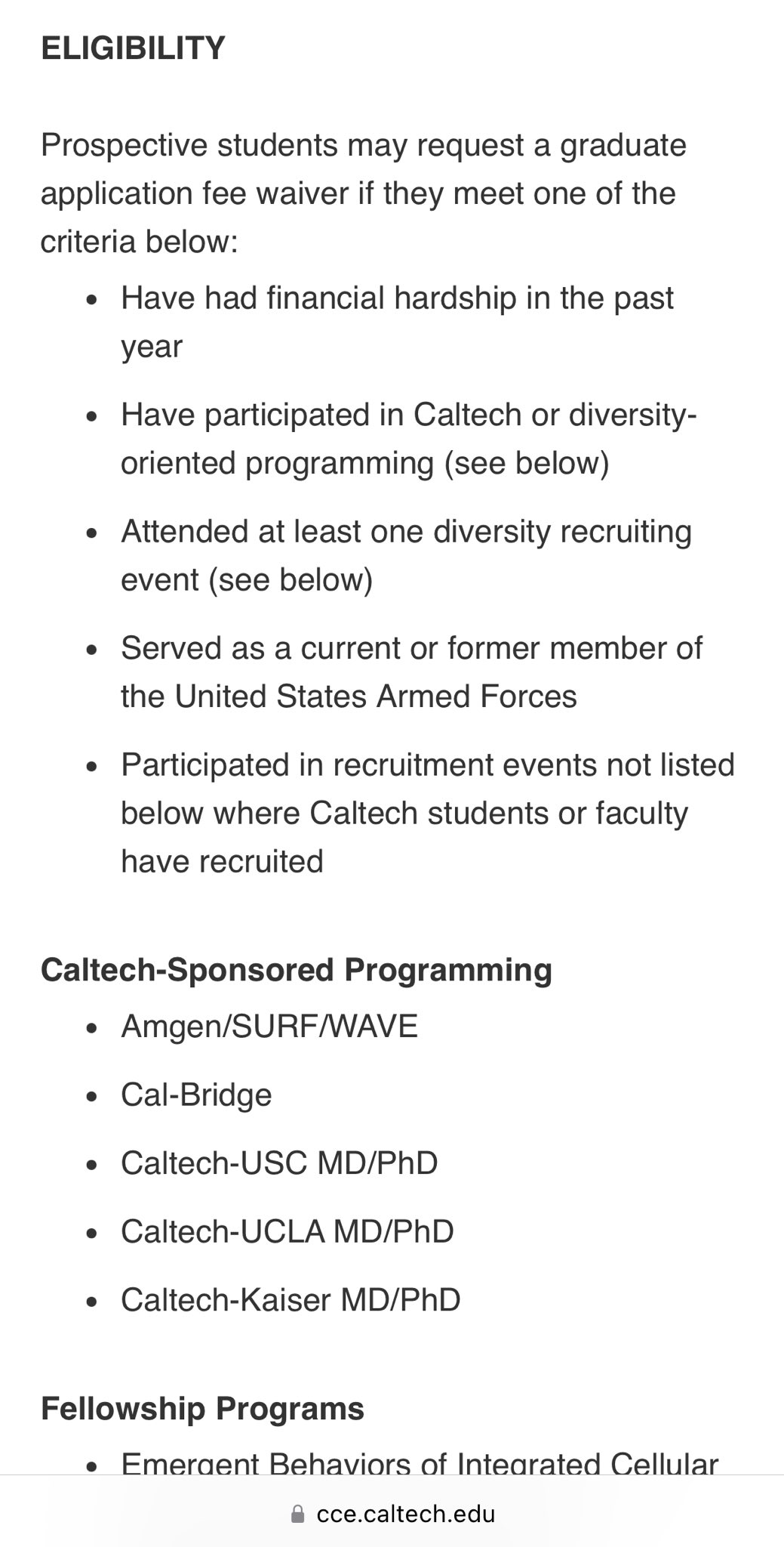 Olufemi Bolarinwa on X: &ldquo;Caltech application fee waiver through 