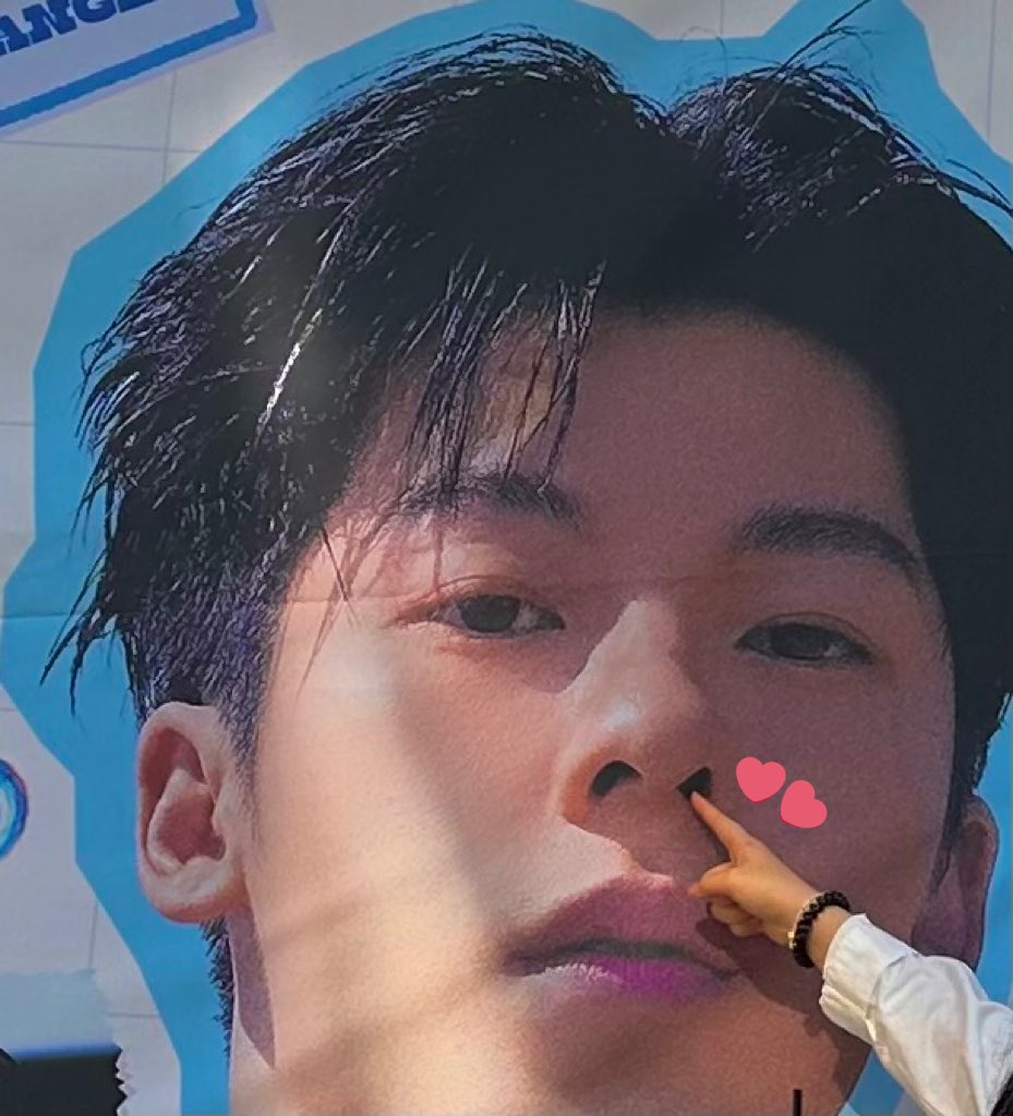 그 배우의 그 팬 냅다 광한이 사진에다가 코 찔렀는데 광한이도 자기 코에 자기가 찌르네