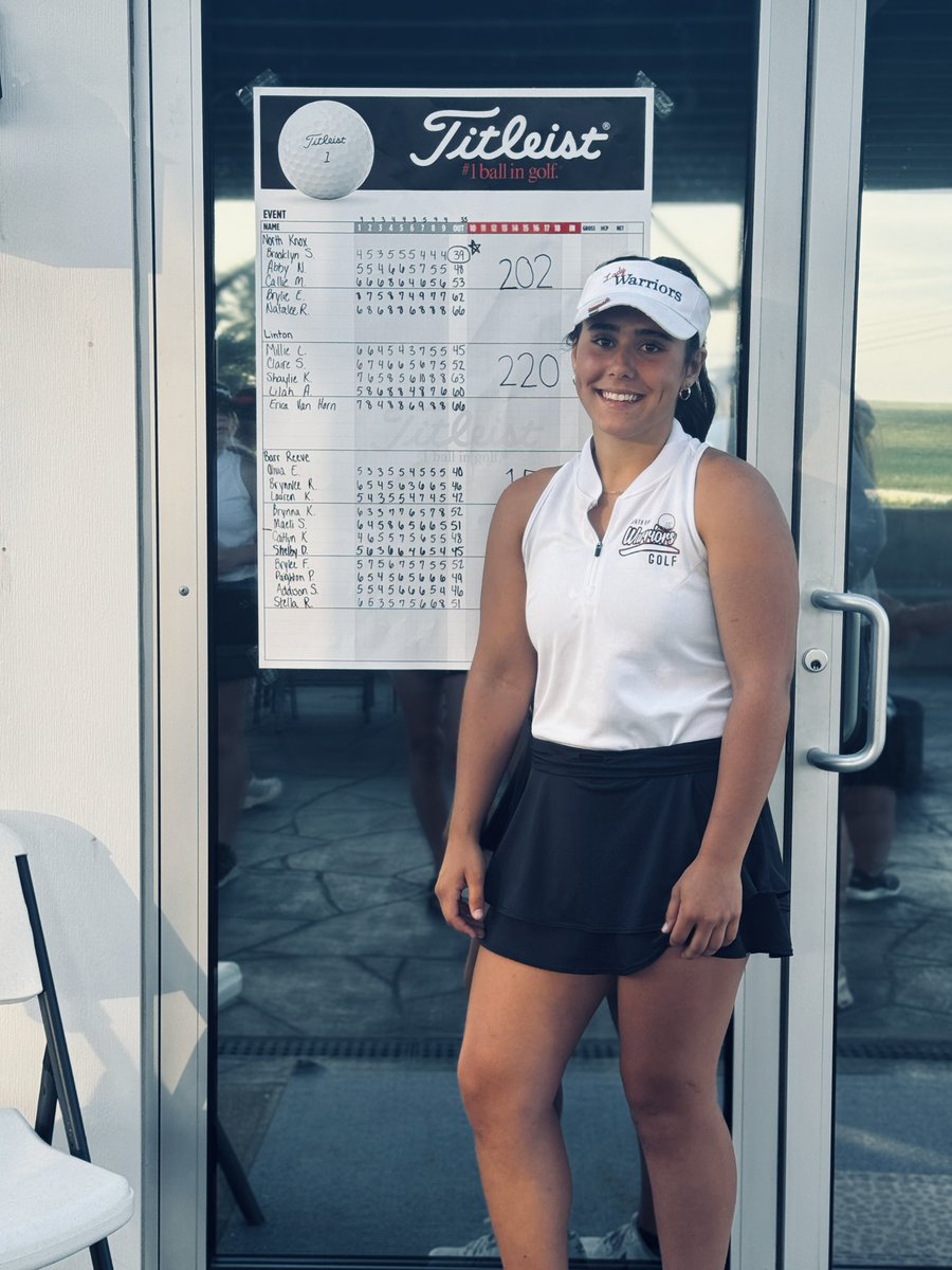 Stephsturg12's tweet photo. Medalist with a 39 
Great round of golf 🏌🏻‍♀️
@bksturgeon12
@indianahsgolf https://t.co/lzlCi4vvqs