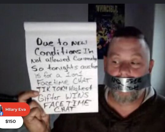 StarrRyder1's tweet photo. PAT KING
🤔 If you put an X over NO FREE SPEECH doesn’t that mean you have free speech 🤷🏼♀️?
Double negative
Also, can’t wear a mask but can wear tape for an hour.
#tapeface
#convoy
#backtojail
#thewatcher https://t.co/HgHFDftFTn