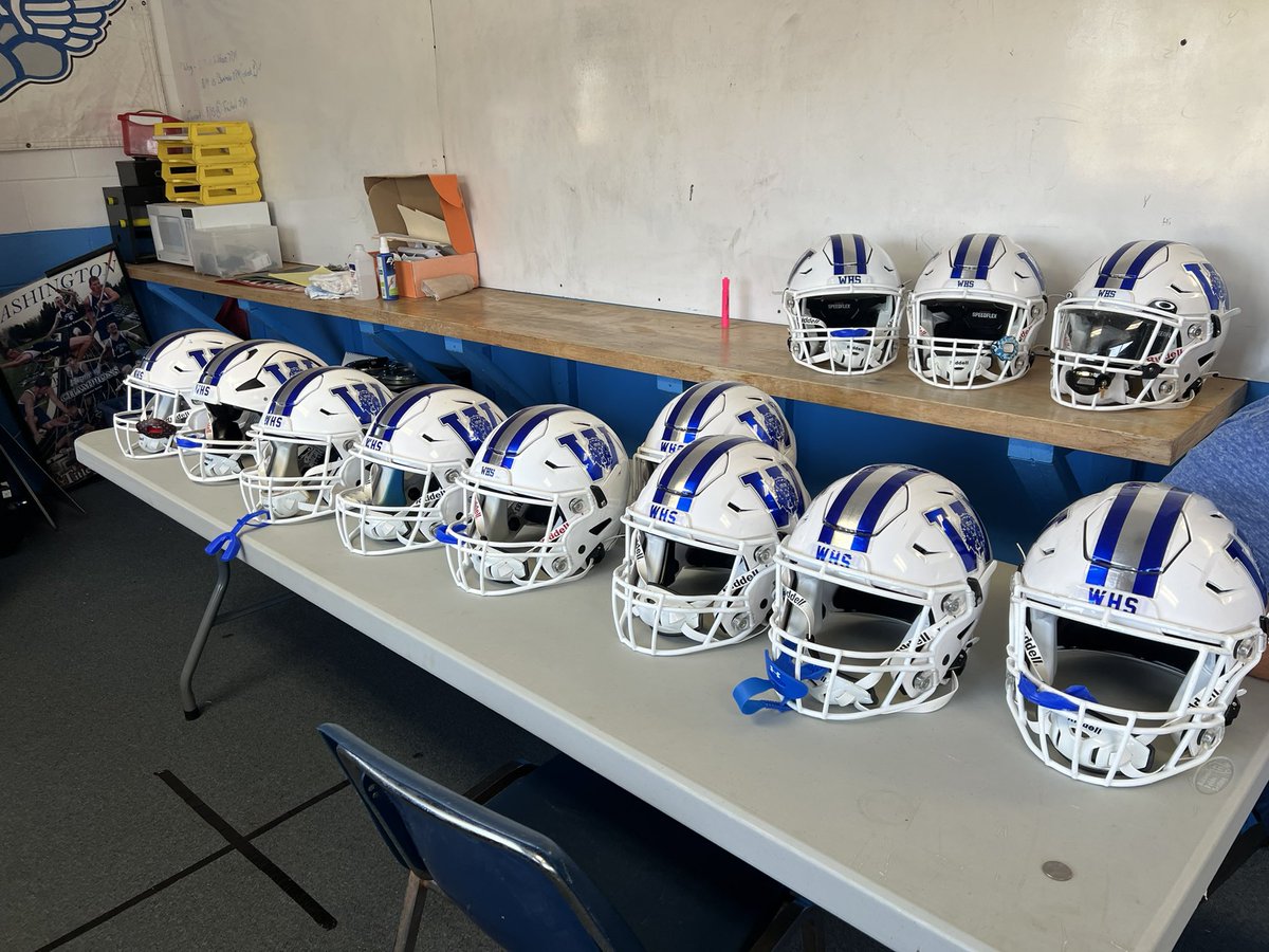 Helmets are ready to go for Game #1 Tomorrow Night at London.  The Chase begins!