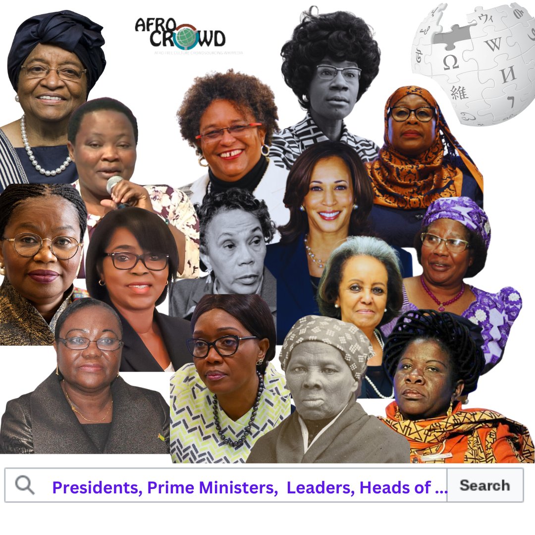 afroCROWDit's tweet photo. This week Kamala Harris makes history as the first Black woman to accept a major American party’s nomination for president. We're wikivestigating some of the Black/African women presidents and prime ministers who shattered the ultimate glass ceiling to become heads of state, and some who were key to unlocking doors to the room where it happens. #Wikipedia @Wikimedia #Presidential #BlackWomenRule #Herstory #Wikiherstory #BlackWomenLeaders #KamalaHarris #WomenLeaders #Wikiscover #Wikivestigate