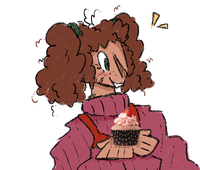 L0VELYREDGIRL's tweet photo. I got a picture me Mama took!!  With my cool strawberry cupcakes!! 🎉🎉🎉🎉 https://t.co/5nyQLQuNta