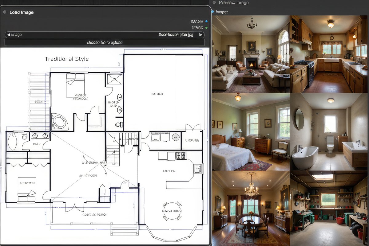 feeltodesign's tweet image. Mind-blowing: AI turns floor plans into room style concepts in seconds! 🏠
Designers, is this your new secret weapon or worst nightmare? 🎨
Poll: How would you use this AI tool?
☑️ Brainstorming only 
☑️ Client pitches 
☑️ Never, I&apos;m old school

#AIInteriorDesign