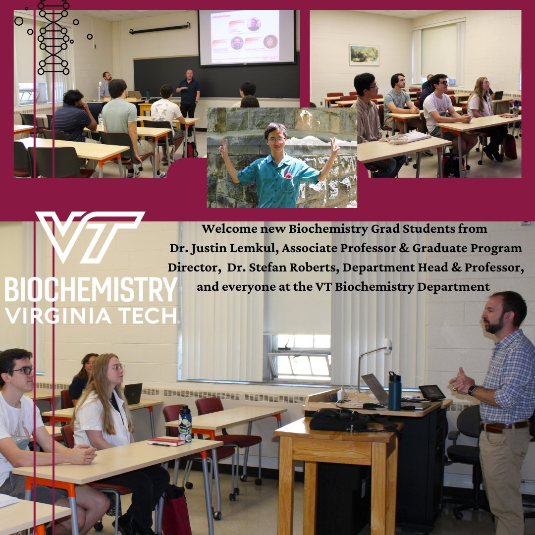 vtbiochem's tweet image. 🥳😎We are excited to have our new Grad Students on board this week! GO HOKIES!! #VirginiaTech #UtProsim #Hokies #IAMVTCALS