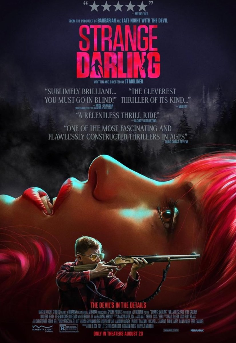 deanshull's tweet photo. Go see our friends' killer movie Strange Darling!  If you can handle a Horror-Thriller, this is the best one I have seen in a very long time.  It's one of the few films that's worthy of a watch in the theater with an opening night crowd. Go see it now!  Congrats @MagentaLightX https://t.co/quHZfCdd0u