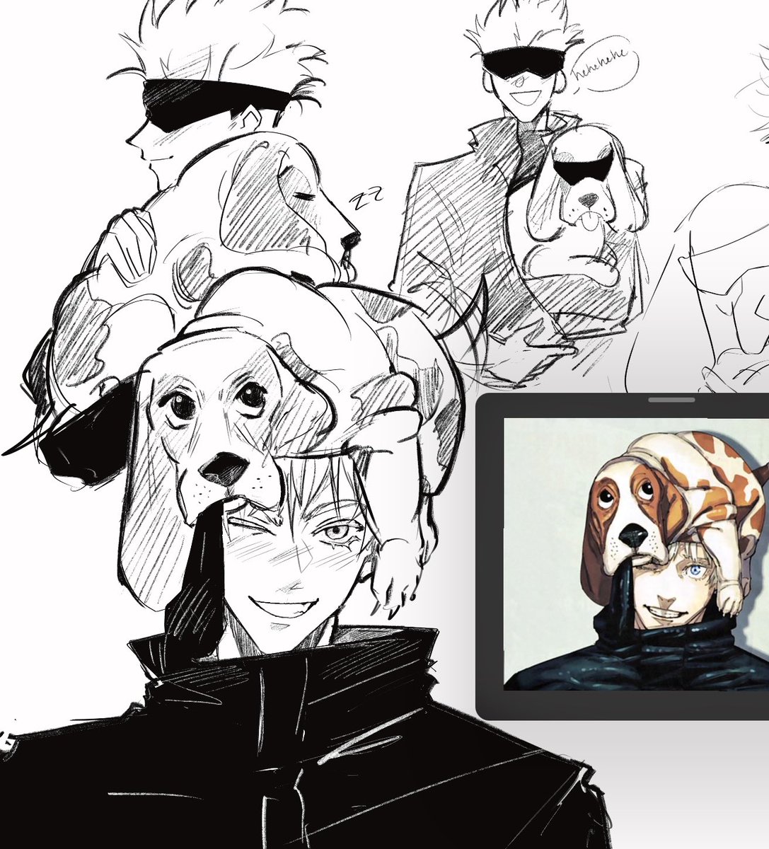 this official gojo art moved me,,,should i finish these…. #satorugojo #jjk