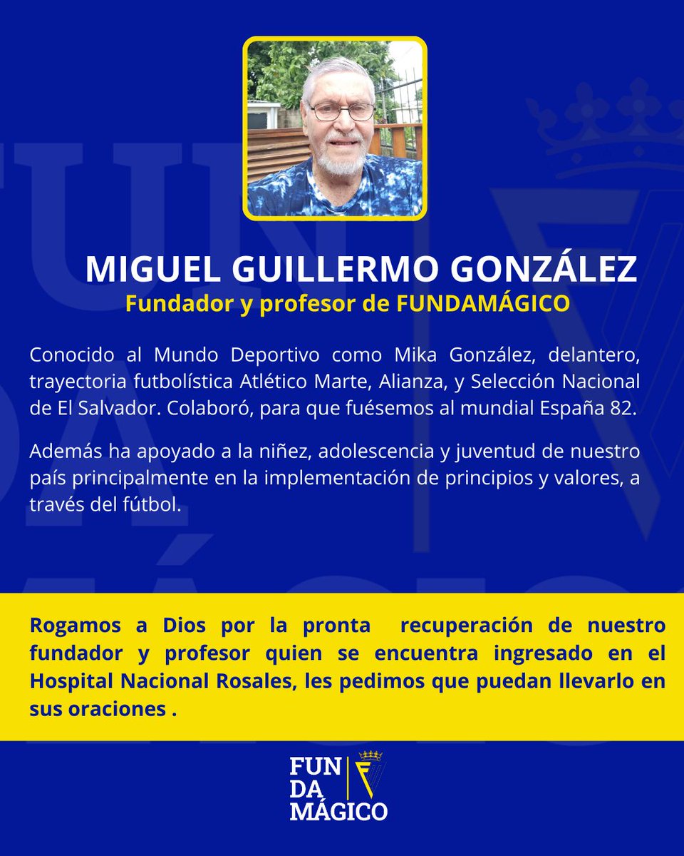 Pedimos Oración por nuestro querido  Profesor  Miguel,  hermano de nuestro querido <a href="/MagicoGonzalezL/">MágicoGonzález-Libro</a> que esta ingresado en el <a href="/HRosalesSV/">Hospital Nacional Rosales Cuenta Oficial</a> Pedimos el apoyo de todo🙏🙏🙏🙏