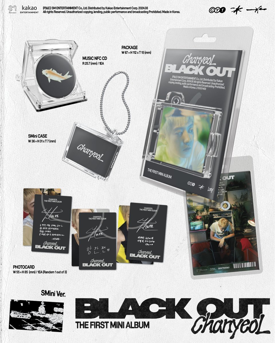 weareoneEXO's tweet image. CHANYEOL 찬열 The 1st Mini Album 【Black Out】 - Album Details (SMini Ver.)

YES24 ➫ bit.ly/4cymgte
핫트랙스 ➫ bit.ly/4cztEV1
알라딘 ➫ bit.ly/3XgeRug
SMTOWN&amp;amp;STORE ➫ bit.ly/4cFP82t

CHANYEOL 찬열 The 1st Mini Album 【Black Out】
➫…