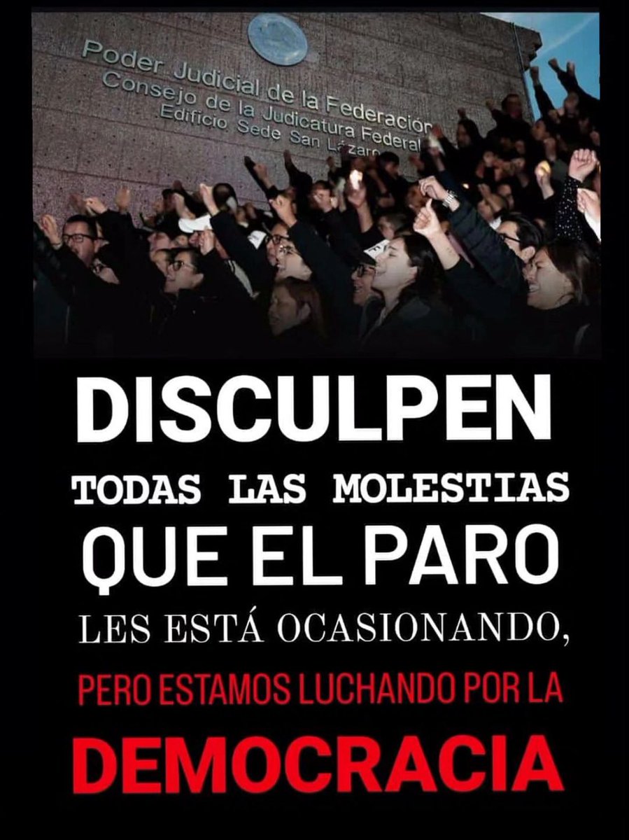 gibran_zazueta's tweet photo. No es huelga.
No se están defendiendo privilegios, ni salarios.

Tampoco es una lucha sólo del Poder Judicial, es de los mexicanos. 

Es la reacción de uno de los 3 Poderes de la Unión, que no se olvide, el Estado se divide en 3 Poderes.

Si cae el Poder Judicial cae el país. 🇲🇽 https://t.co/CNbvvDHmbG