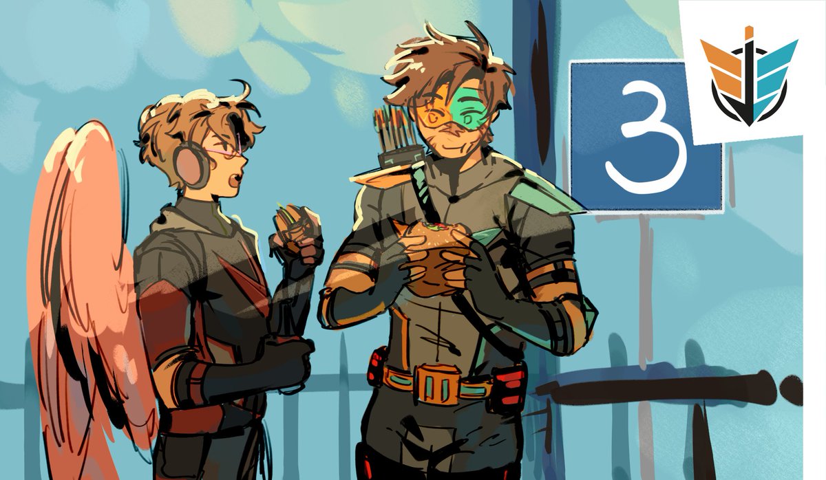 isjaszzz's tweet photo. [Day 349]
3 DAYS...!!!!!!!!!!! @hotguycomiczine 🏹

Designs from @/emryste on tumblr! His style is. so fucking cool and these designs are golden RAHHHHHHHHHHHHHHHHHHH
#dddaily4sherin #desertduofanart #hgcz https://t.co/C1sV5EHXAN