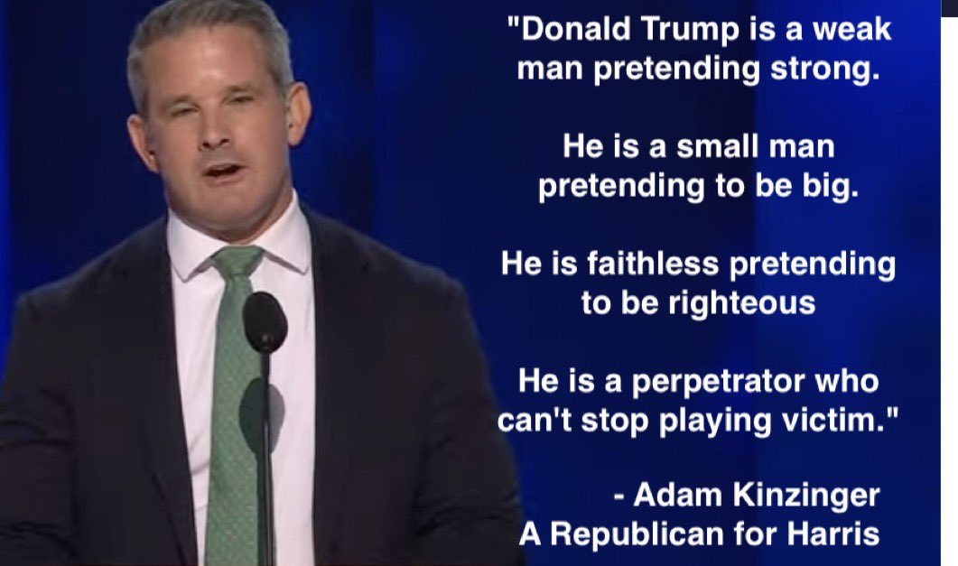 Well said, <a href="/AdamKinzinger/">Adam Kinzinger (Slava Ukraini) 🇺🇸🇺🇦</a> 👏🏽👏🏽👏🏽 #DNC2024