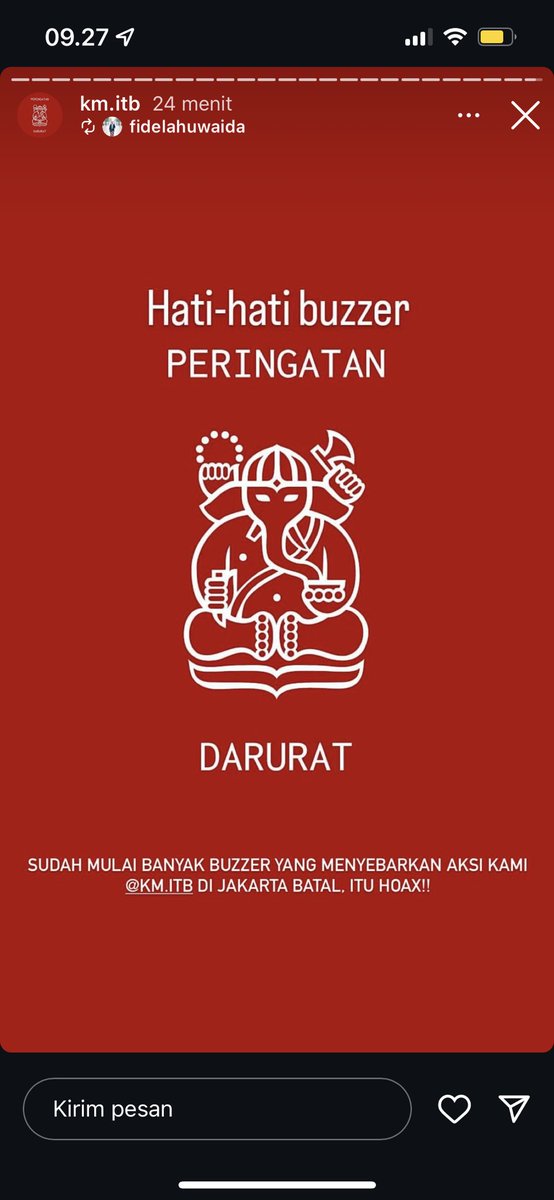 aingriwehuy's tweet photo. 🚨ITB HARI INI BERGERAK AKSI LAGI✊‼️

Hati hati buzzer mulai banyak yang menyebarkan info hoax kalau Aksi batal tetapi hari ini ITB tetap melakukan Aksi‼️

BATALKAN BUKAN TUNDA, KEMBALIKAN TEMAN-TEMAN KAMI‼️

#KawalPutusanMK
#TolakPilkadaAkal2an https://t.co/vRUicEiwTk
