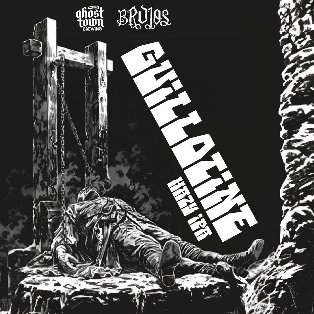 Prepare to lose your head over Guillotine, a new collaboration with the crafters of liquid spells at Brujos Brewing (@brujos_brewing, Portland, OR). This Hazy IPA is a devastating 7.2% ABV and is made with Citra T90 + Citra Cryo + EXP 586 T90 + EXP 586 Cryo + Mosaic Hops.