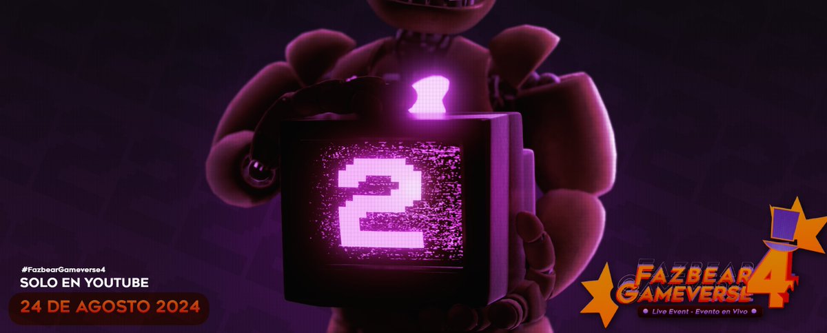 fazGameverse's tweet photo. Ya solo quedan 2 días. No te pierdas el Fazbear Gameverse 4 este 24 de Agosto. #fnaf #fangames #FazbearGameverse4 https://t.co/6EKXCPUhpu
