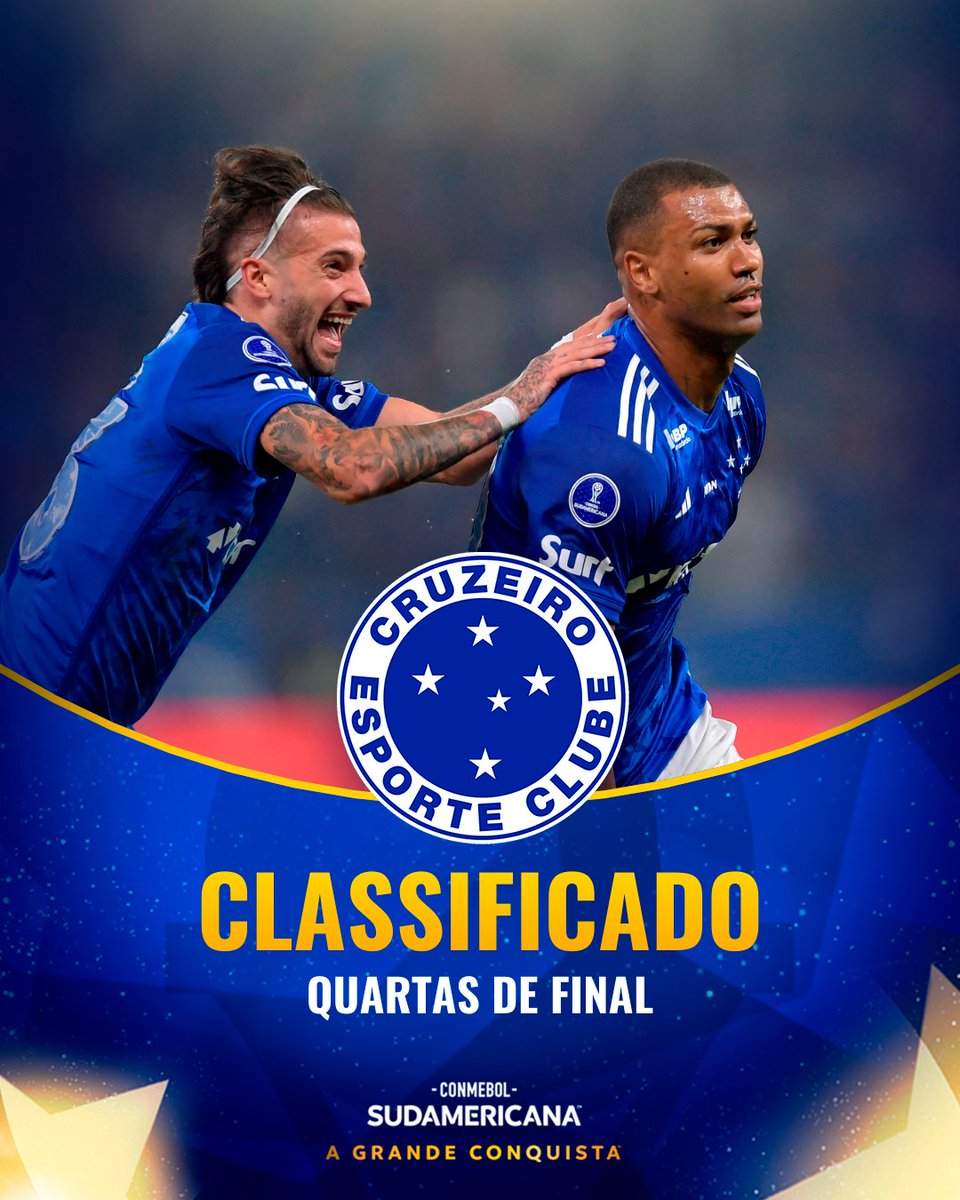 🦊🇧🇷 Classificação cabulosa do <a href="/Cruzeiro/">Cruzeiro 🦊</a> às Quartas de Final da CONMEBOL #Sudamericana!

#GrandeConquista