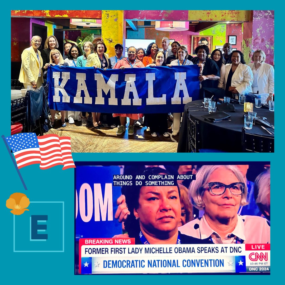 EmergeCA's tweet photo. We're cheering on all the Emerge CA alums watching history at the #DNC24 as we witness @KamalaHarris' nomination as our First Woman President. https://t.co/7gz27X9ILW