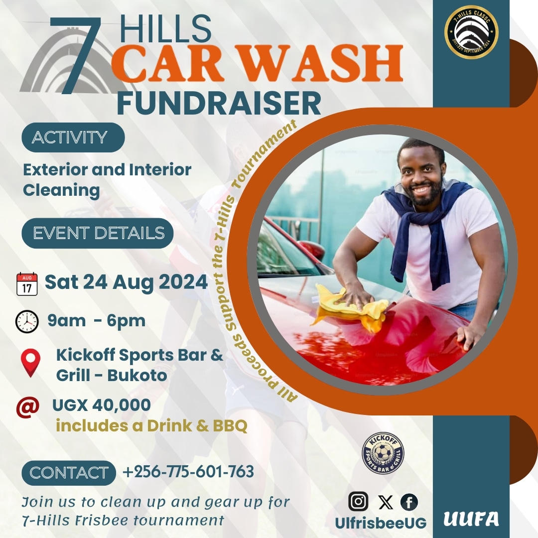 UlfrisbeeUG's tweet photo. Missed our first Car Wash fundraiser? #7Hills2024

Don't worry! Join us for Round 2 this Saturday, the 24th—let's make it even bigger and better! 🚗✨
#Support7Hills #7HillsFrisbee https://t.co/WGyBnogop1