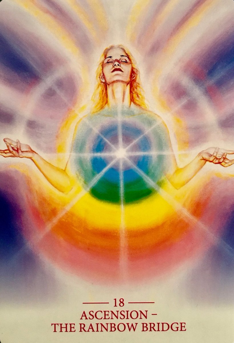 empathsays's tweet photo. My message of the day was card number 18 in @alanafairchild oracle deck Lightworker Oracle. Pulled the card in the morning and saw the rainbow in the afternoon. #ascensionrainbowbridge https://t.co/G8NS0k5nzJ