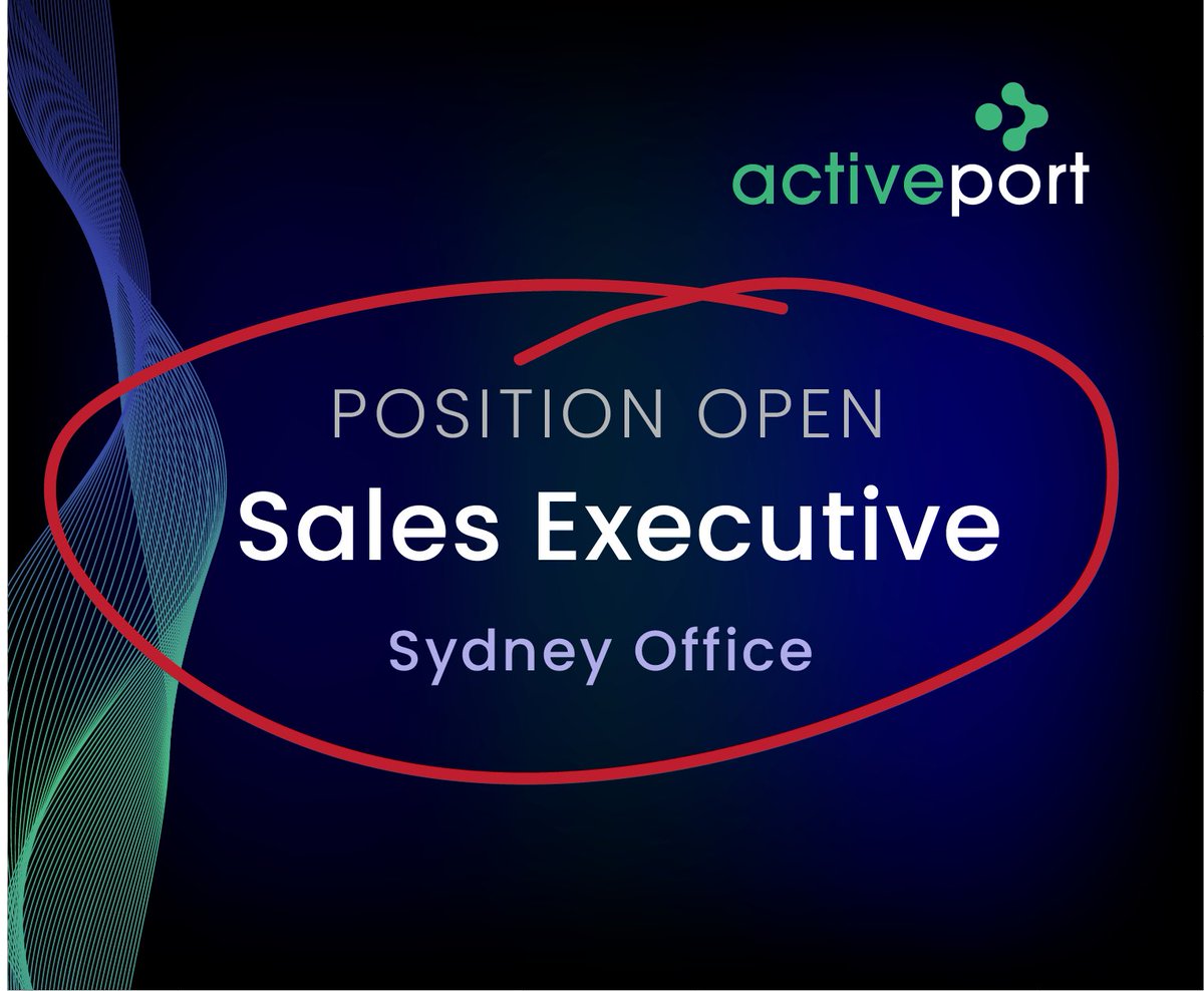 ActivePortGroup's tweet photo. Looking for a dynamic Sales Executive role in Sydney? Activeport has the perfect opportunity for you! Apply via LinkedIn now - https://t.co/YfE9PWkdiP
#SydneyTechJobs #SaaS #TechJobs #Activeport https://t.co/WnLTNdpgVa