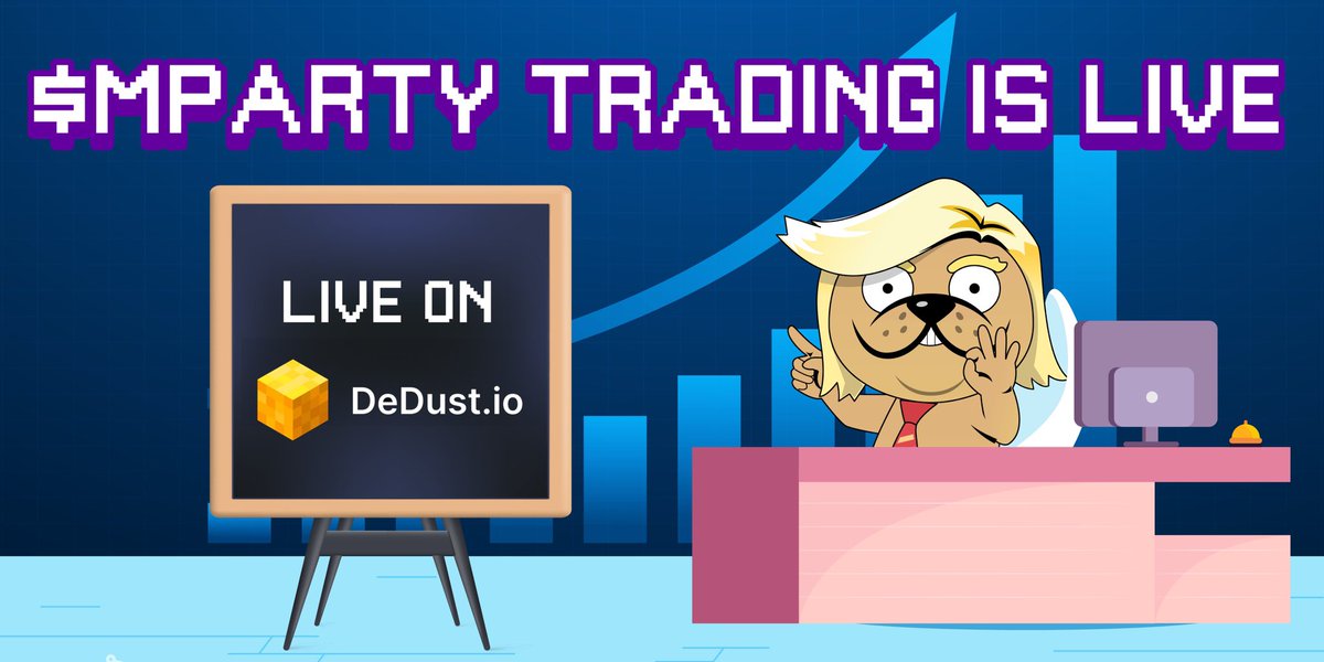 Mizter_AB's tweet photo. THE WAIT IS OVER! 🎉 $MPARTY trading is LIVE NOW on @dedust_io! 🚀
Trade now and join the party! 💸
Official contract address: EQDgTy_3S9UA-Vv9xJ4SFZQpZ5J_E1f1MDVaOOflotaetaA
Trade $MPARTY on @dedust_io:
https://t.co/LFvr2Zyqjc
#MPARTY #TradingIsLive #DedustIO https://t.co/tL5B5nm9es