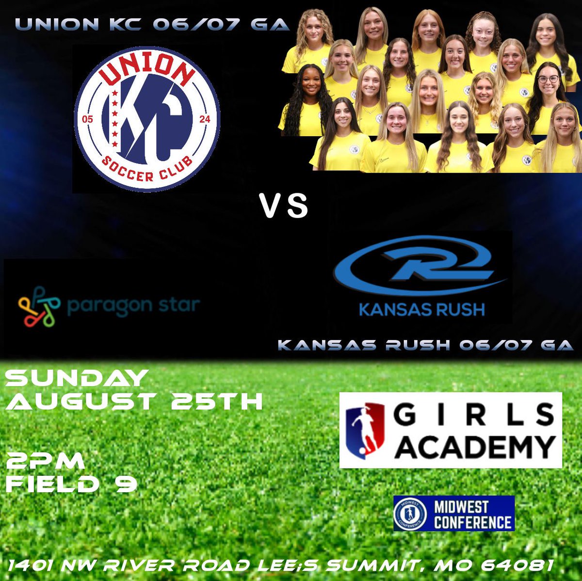 Union KC Girls Academy 06/07 (@unionkc_u19ga) on Twitter photo Sunday, Sunday, Sunday…. Come watch the 06/07 girls kickoff their GA schedule
<a href="/GAcademyLeague/">Girls Academy</a> <a href="/ImCollegeSoccer/">College Soccer Truth ™</a> <a href="/ImYouthSoccer/">ECNL/GA/Recruiting/College Soccer</a> <a href="/TopDrawerSoccer/">TopDrawerSoccer</a> <a href="/TheSoccerWire/">SoccerWire</a> <a href="/HSSoccerKC/">SoccerKC</a> <a href="/EliteSoccerPlay/">EliteSoccerPlayers.com</a> Sunday, Sunday, Sunday…. Come watch the 06/07 girls kickoff their GA schedule
<a href="/GAcademyLeague/">Girls Academy</a> <a href="/ImCollegeSoccer/">College Soccer Truth ™</a> <a href="/ImYouthSoccer/">ECNL/GA/Recruiting/College Soccer</a> <a href="/TopDrawerSoccer/">TopDrawerSoccer</a> <a href="/TheSoccerWire/">SoccerWire</a> <a href="/HSSoccerKC/">SoccerKC</a> <a href="/EliteSoccerPlay/">EliteSoccerPlayers.com</a>