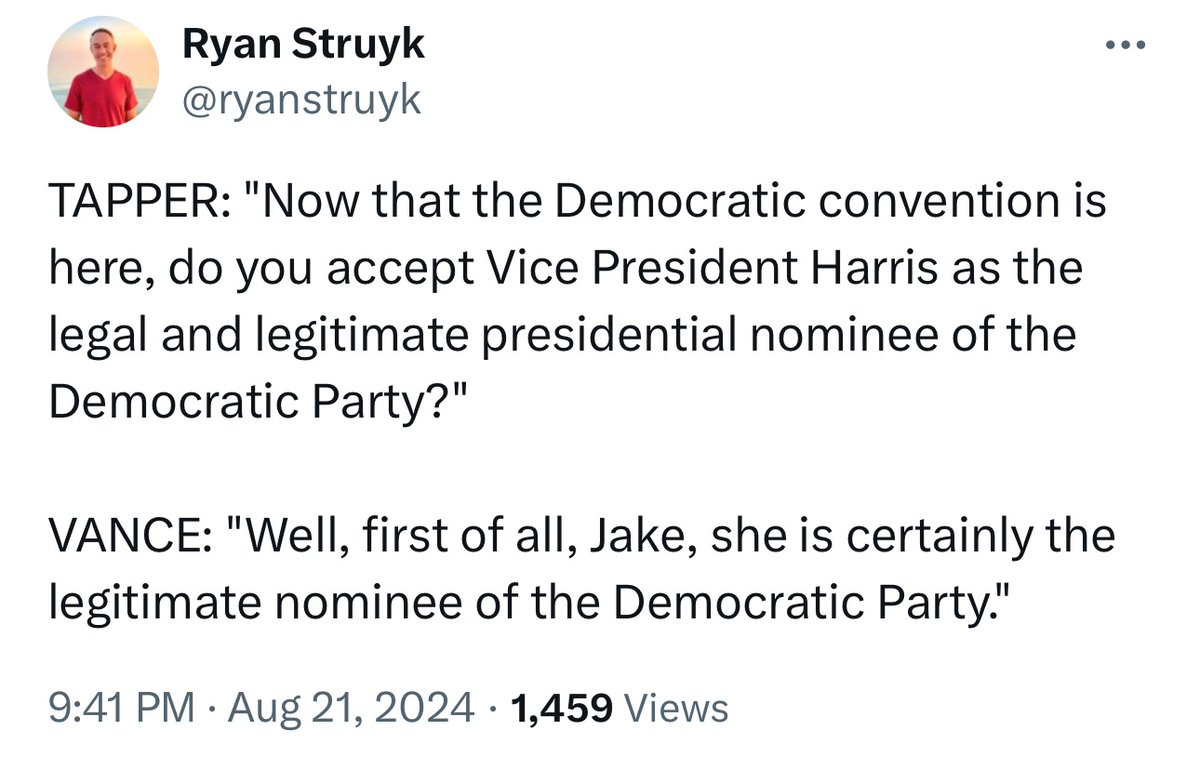 GeneralGentry's tweet photo. @powerpad99 @IdahoDems It has, in fact, happened before in US history in both parties. Your VP candidate has made clear this is a legitimate process. It is also completely precedented. https://t.co/DXMTAedWTM