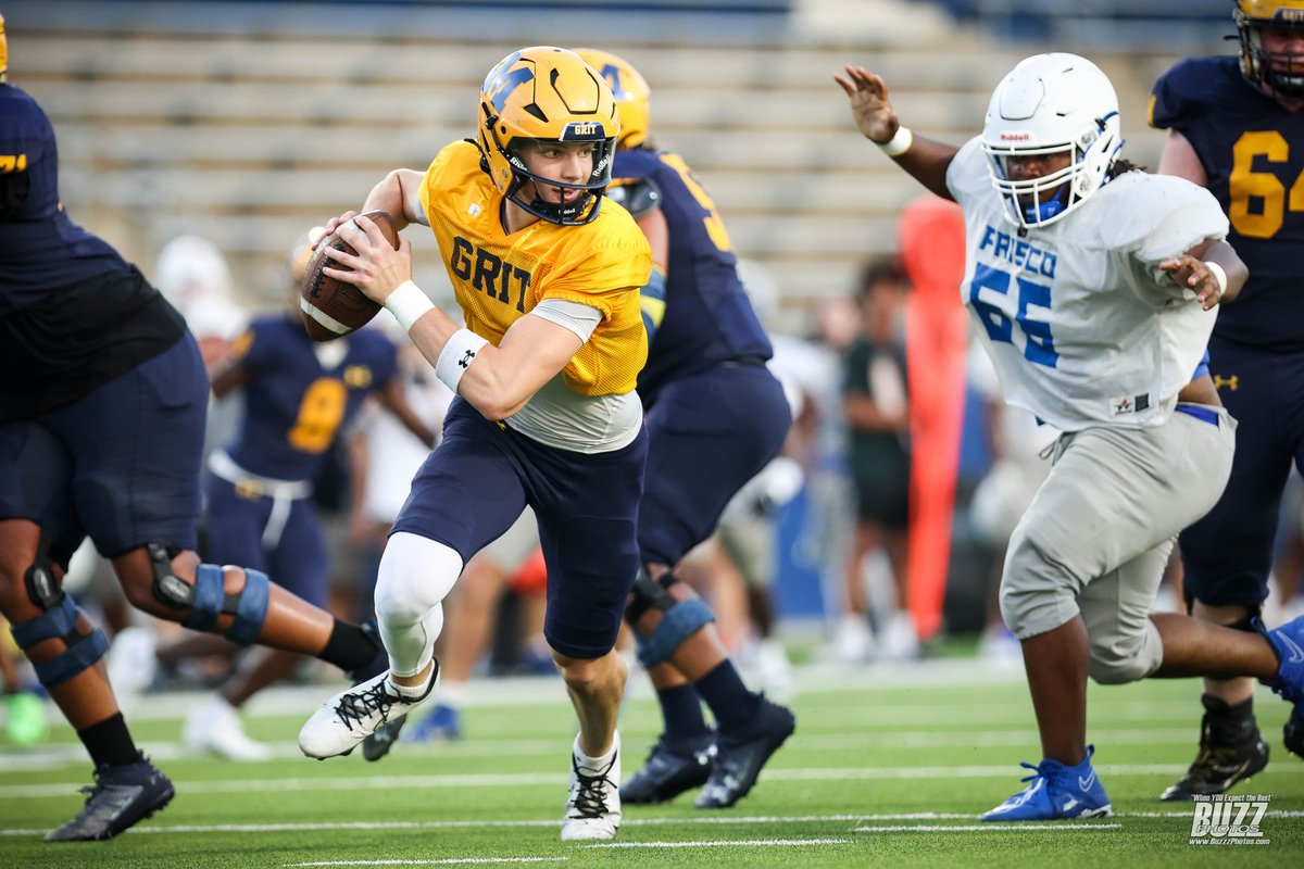 McKinney High coach Nate Leonard leads the Lions against Frisco High in a scrimmage at McKinney ISD Stadium on Thursday, August 22, 2024. The McKinney Lions won 14-13. (Photo by Kevin Bartram/ buzzphotos.com) <a href="/McKISDAth/">McKinneyISD Ath Dept</a> <a href="/MHSLions/">McKinney High School</a>
