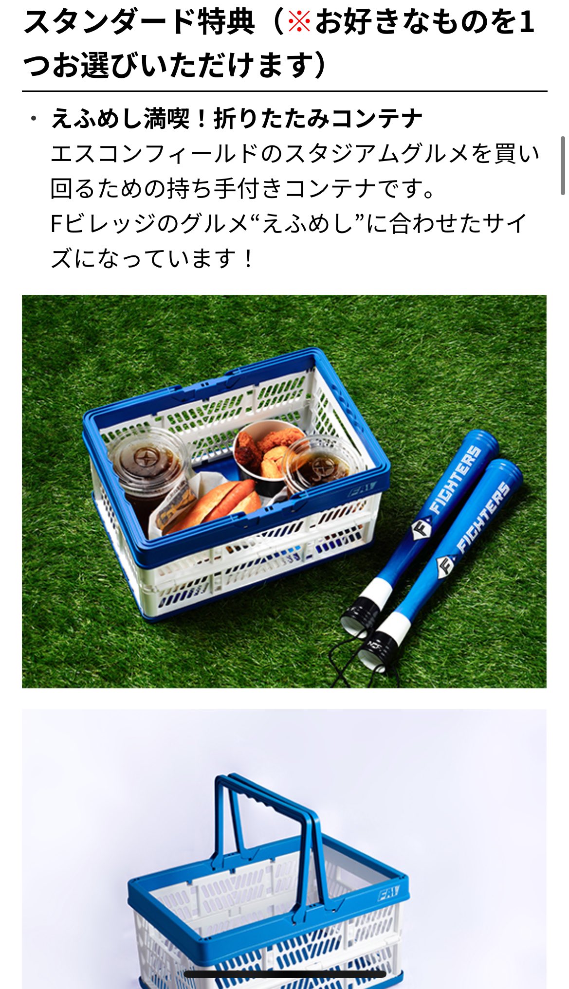 北海道日本ハムファイターズ FAV えふめし満喫！折りたたみコンテナ