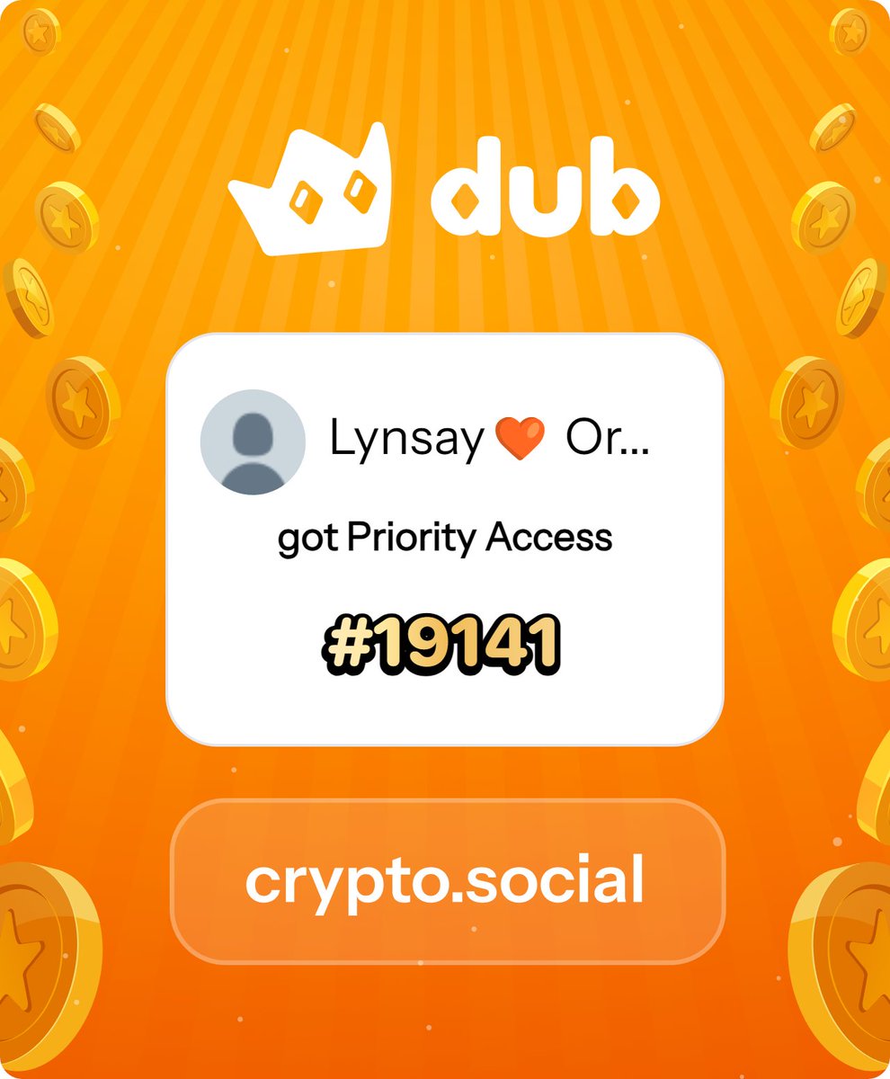 LynsZR0163's tweet photo. I just got Priority Access to Dub! Let’s make memecoins PvE again. Get in early™. https://t.co/Q3Qhhl2FAQ https://t.co/pGGBbszudM