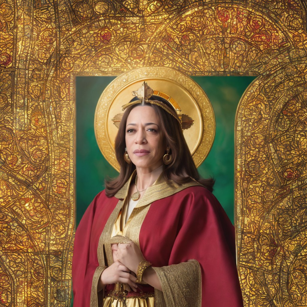 paintedsaintly's tweet photo. Saint Kamala 
@KamalaHarris @KamalaHQ https://t.co/WJpS5T9rOF