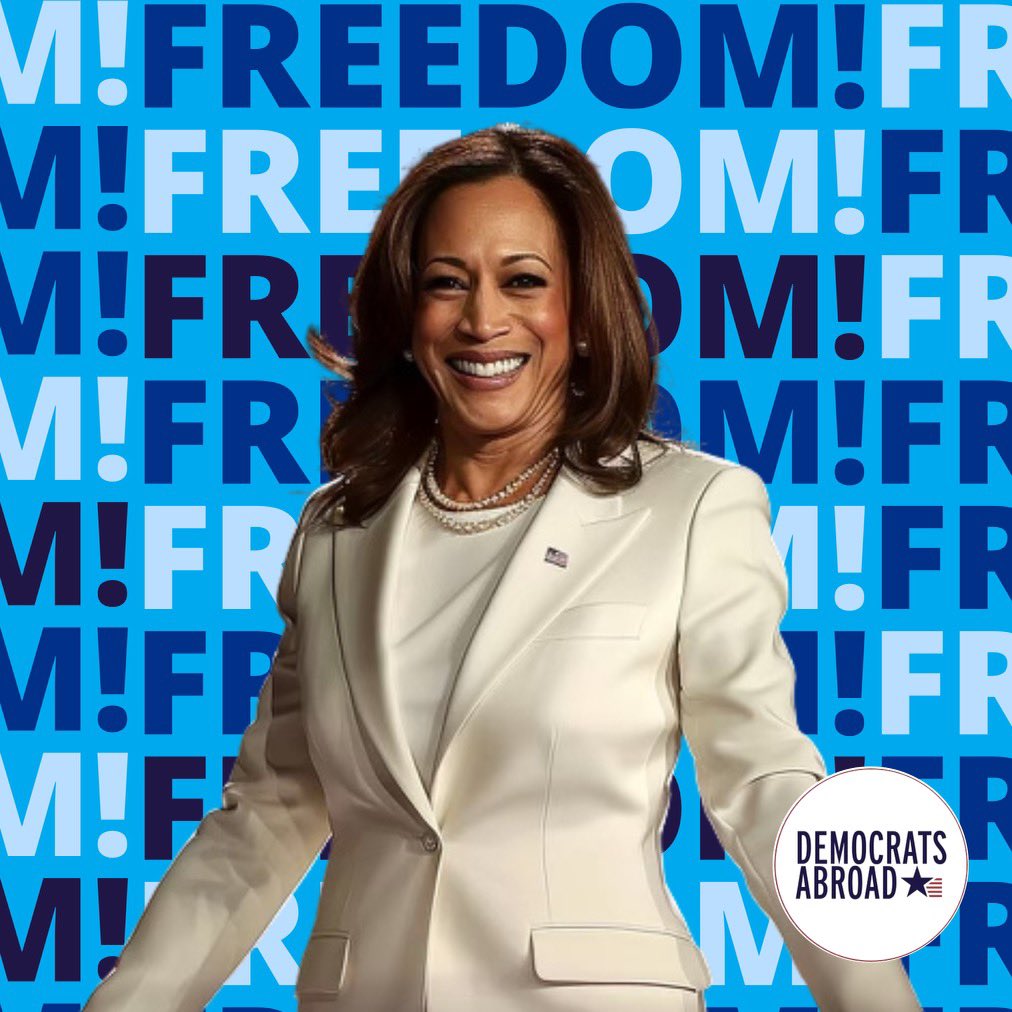 DemsAbroad's tweet photo. “American, lets us show each other, and the world, who we are. And what we stand for. Freedom, opportunity, compassion, dignity, and endless possibilities!” -#KamalaHarris 

#KamalaFightsForFreedom
#DemsAbroad
https://t.co/ZBqlnOAVGw https://t.co/5ImF8Ru8IU
